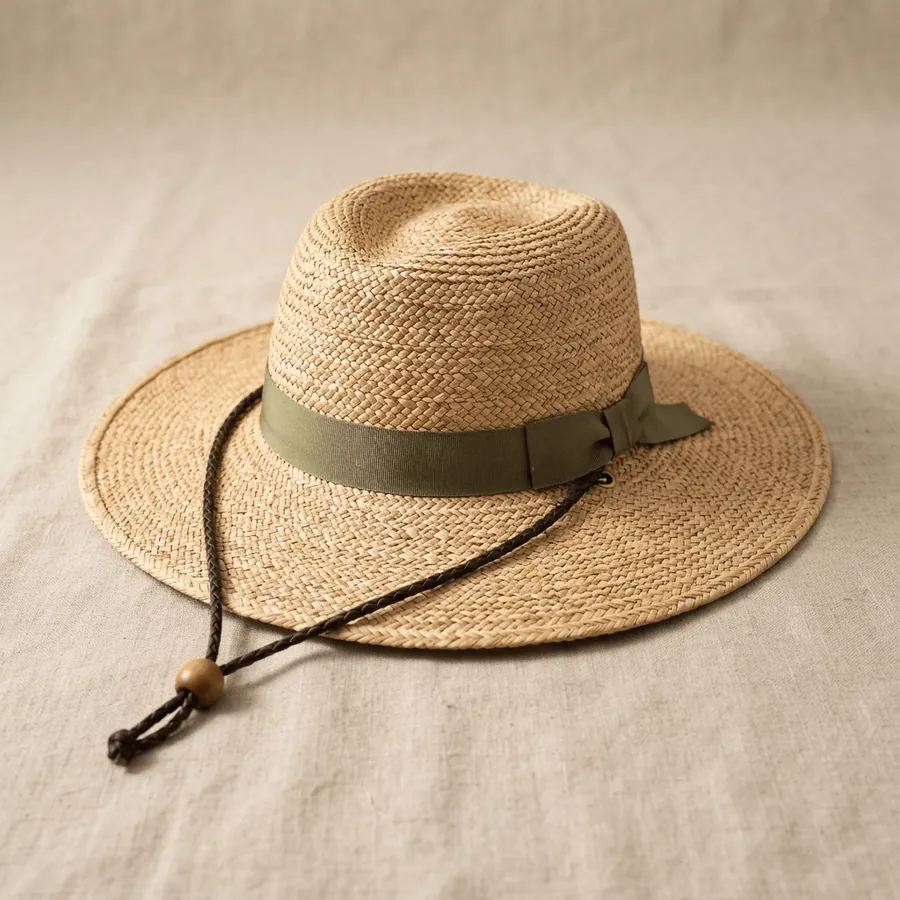 Wide-Brim Straw Garden Hat