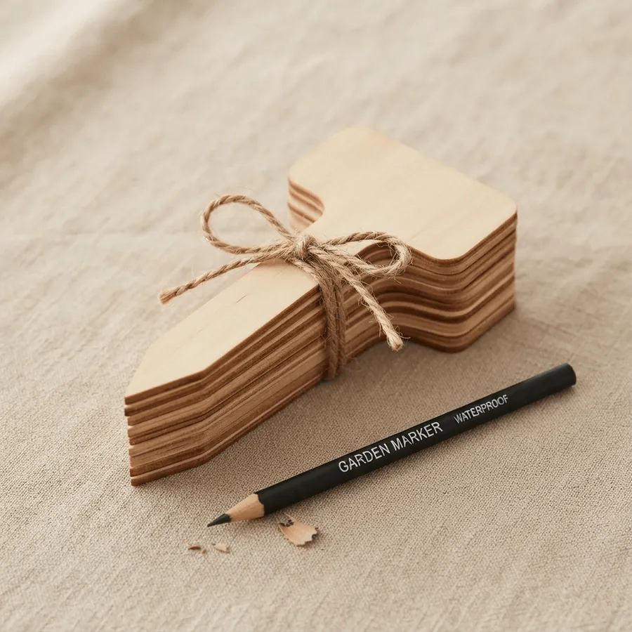 Wooden Plant Labels with Marker, Pack of 50