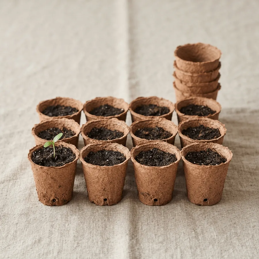 Fiber Seedling Pots, 3 Inches, Pack of 12